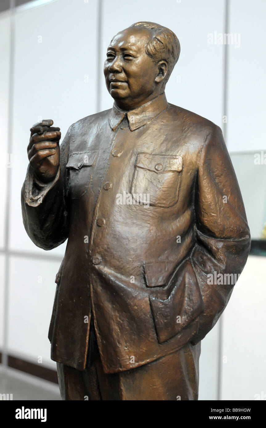 Bronze de Mao Zedong, la Chine, du Musée militaire de Pékin. Banque D'Images