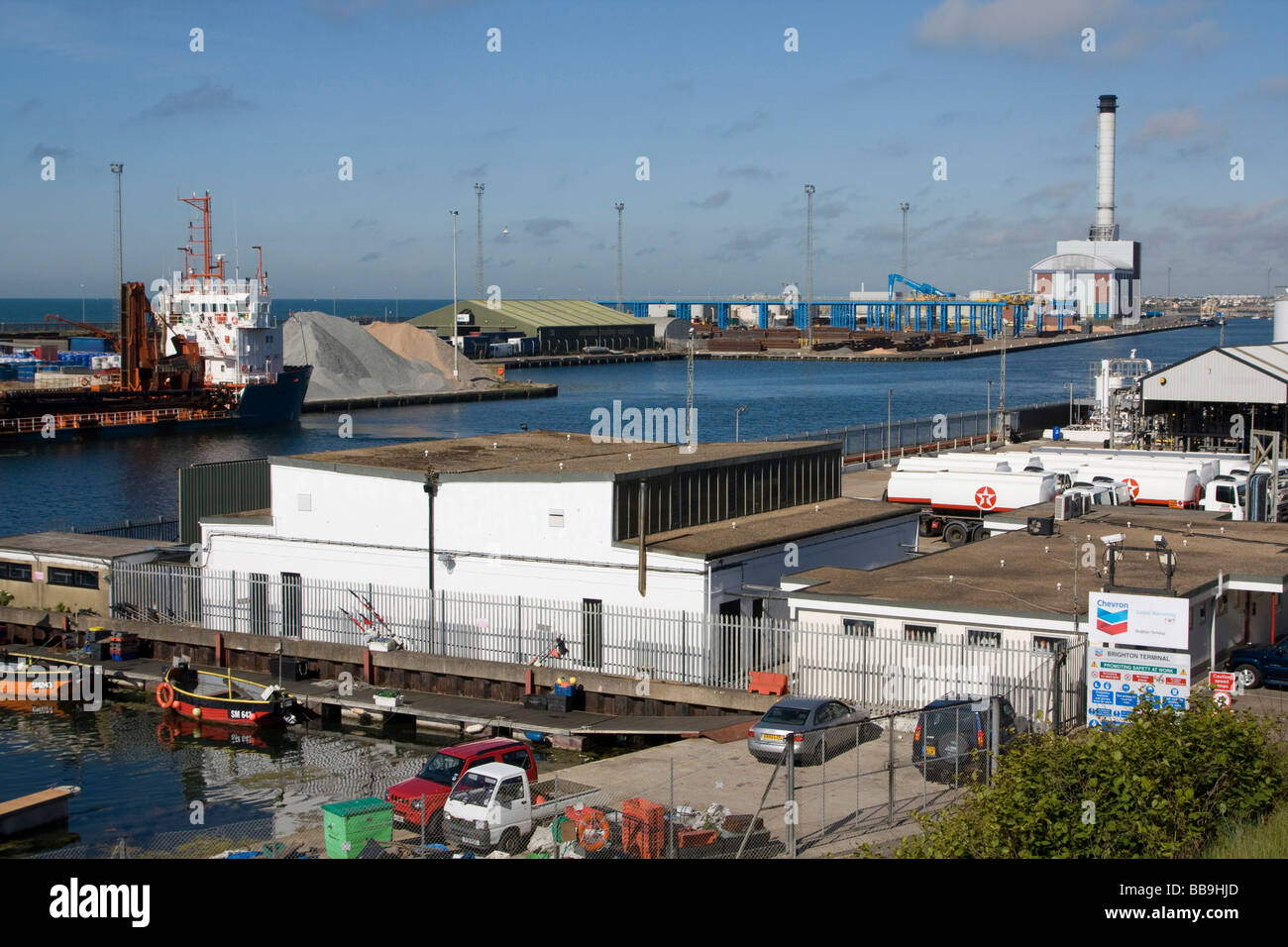 Portslade - par mer - quai industriel East Sussex England uk go Banque D'Images