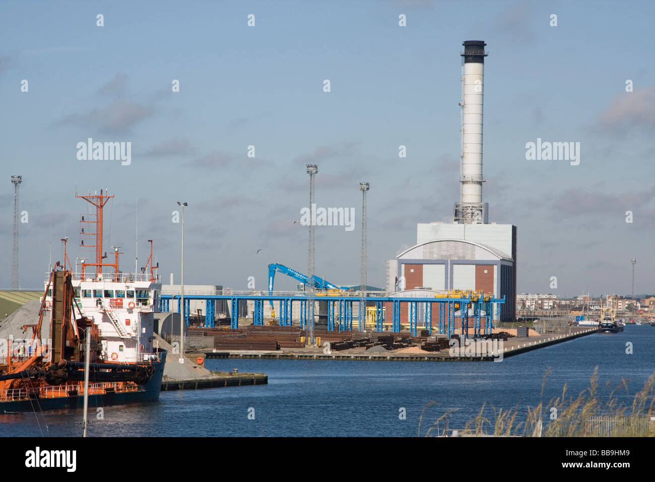 Shoreham - par - sea power station quai industriel East Sussex England uk go Banque D'Images