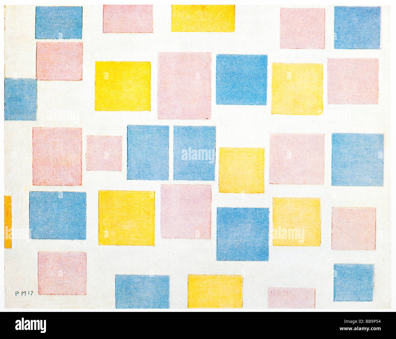Composition lll avec plans de couleur par Piet Mondrian 1917 huile sur toile Banque D'Images