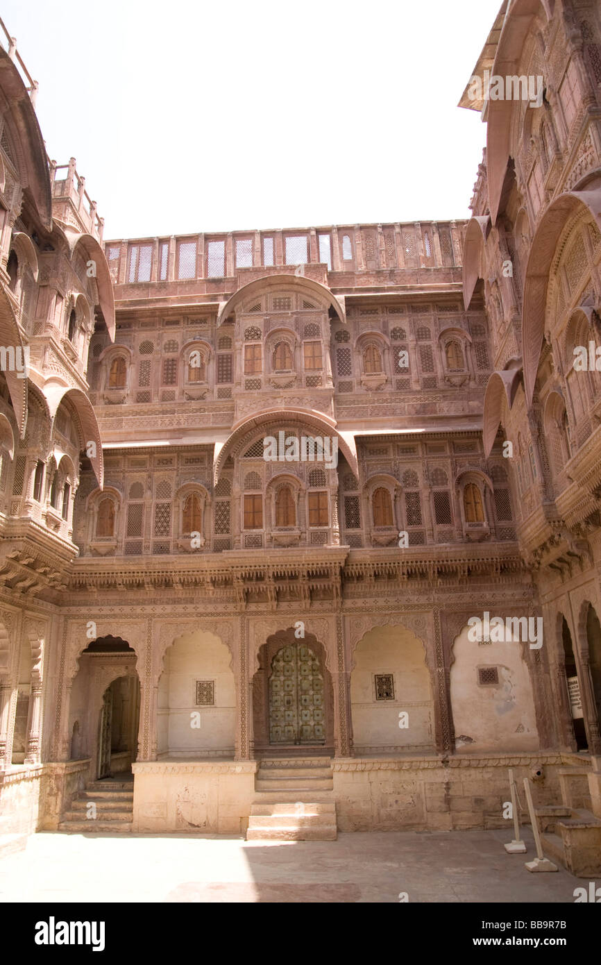 Inde Rajasthan Jodhpur Mehrangarh Fort Banque D'Images