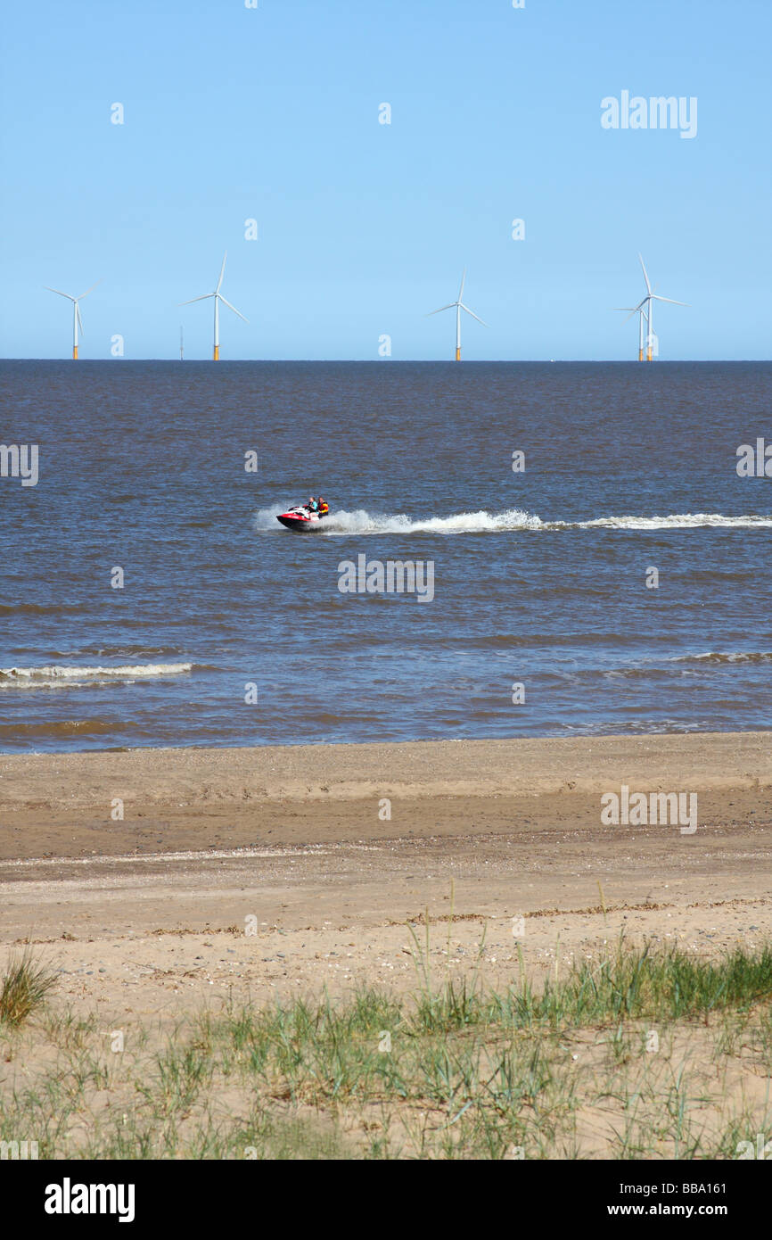 Un parc éolien offshore du Lincolnshire, en Angleterre, Royaume-Uni Banque D'Images