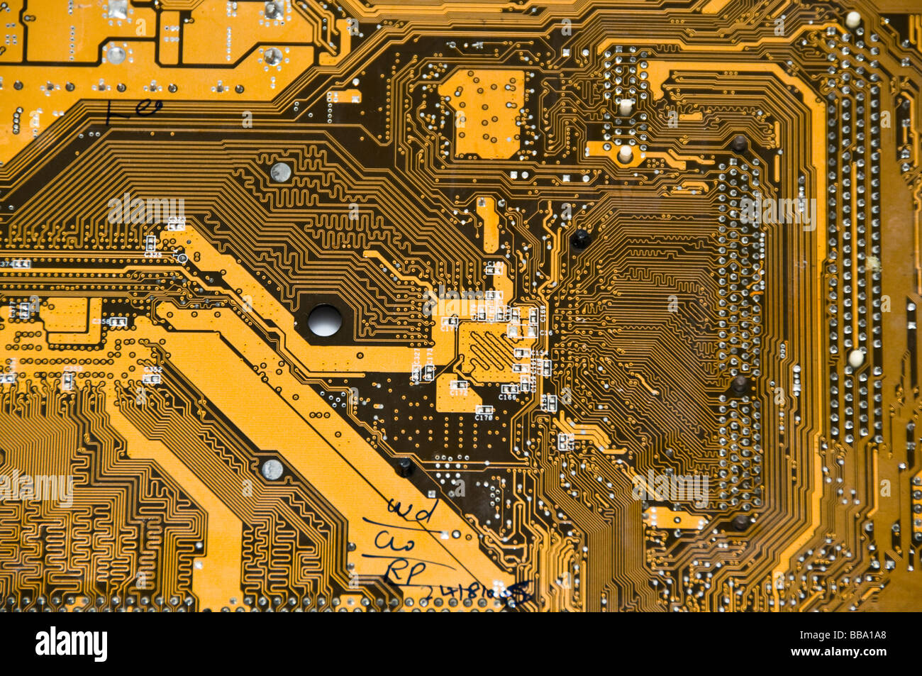 Détail de la carte de circuit imprimé de l'ordinateur Banque D'Images