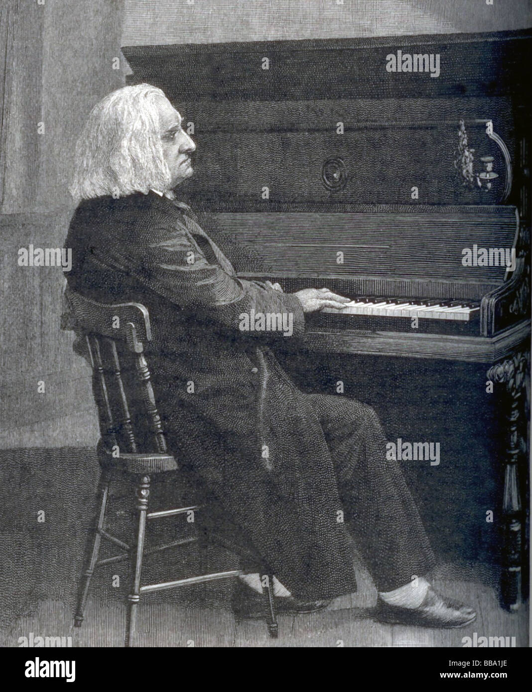 Portrait du compositeur classique autrichien Franz Liszt jouant du piano en  1886 Photo Stock - Alamy