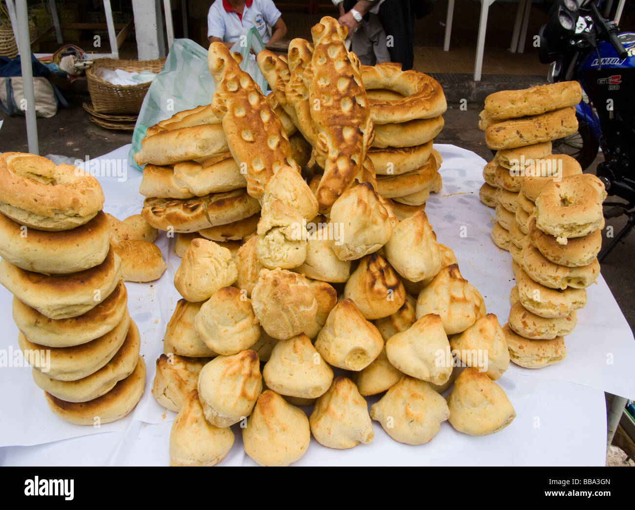 Le Paraguay.Chipas (pain traditionnel). Banque D'Images
