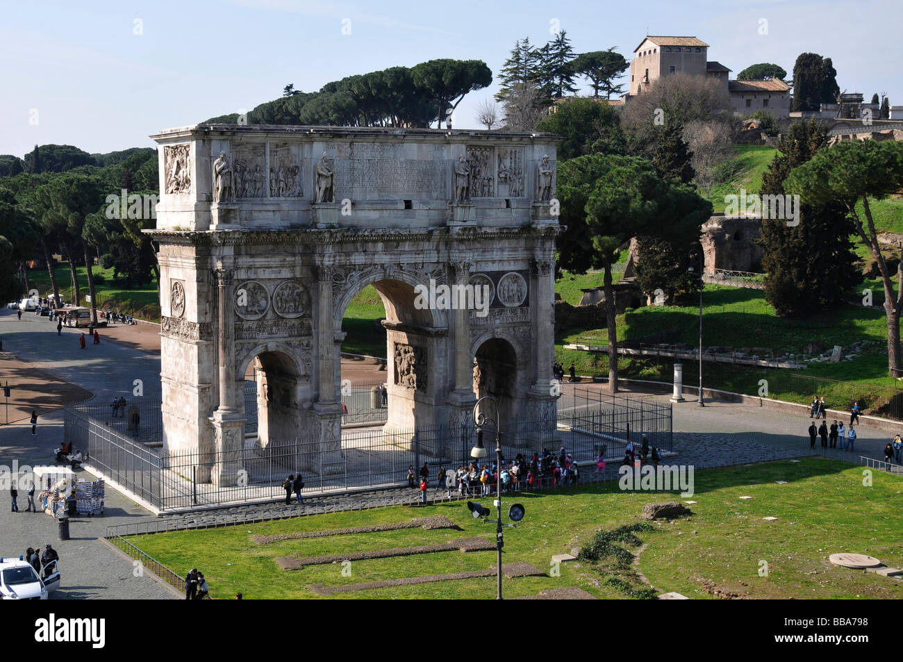 Arc de triomphe de Constantin, le quartier historique, Rome, Italie, Europe Banque D'Images