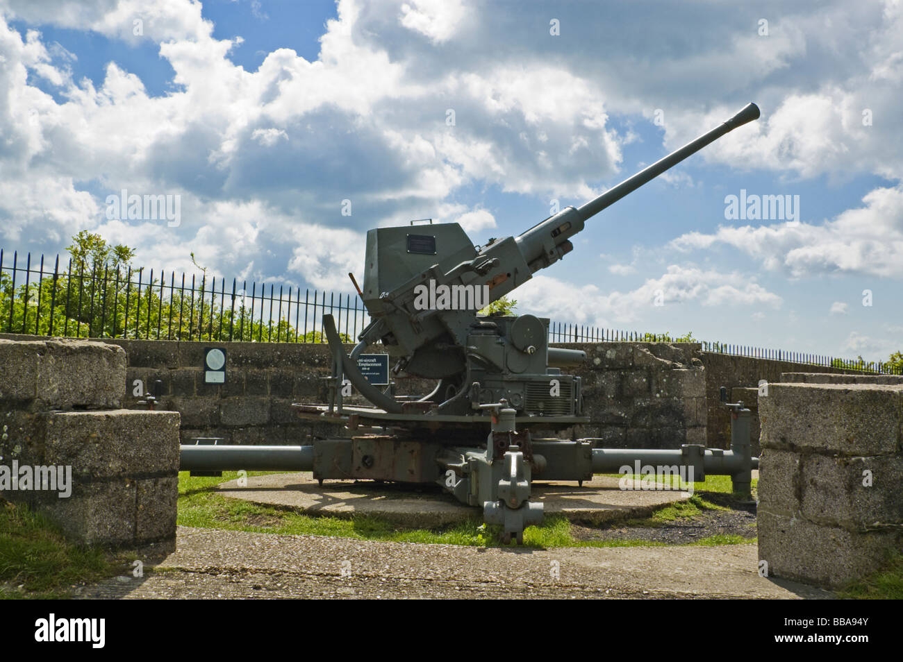 Canon anti-aérien, le château de Douvres, Dover, Kent, Angleterre du Sud, Angleterre, Grande-Bretagne Banque D'Images