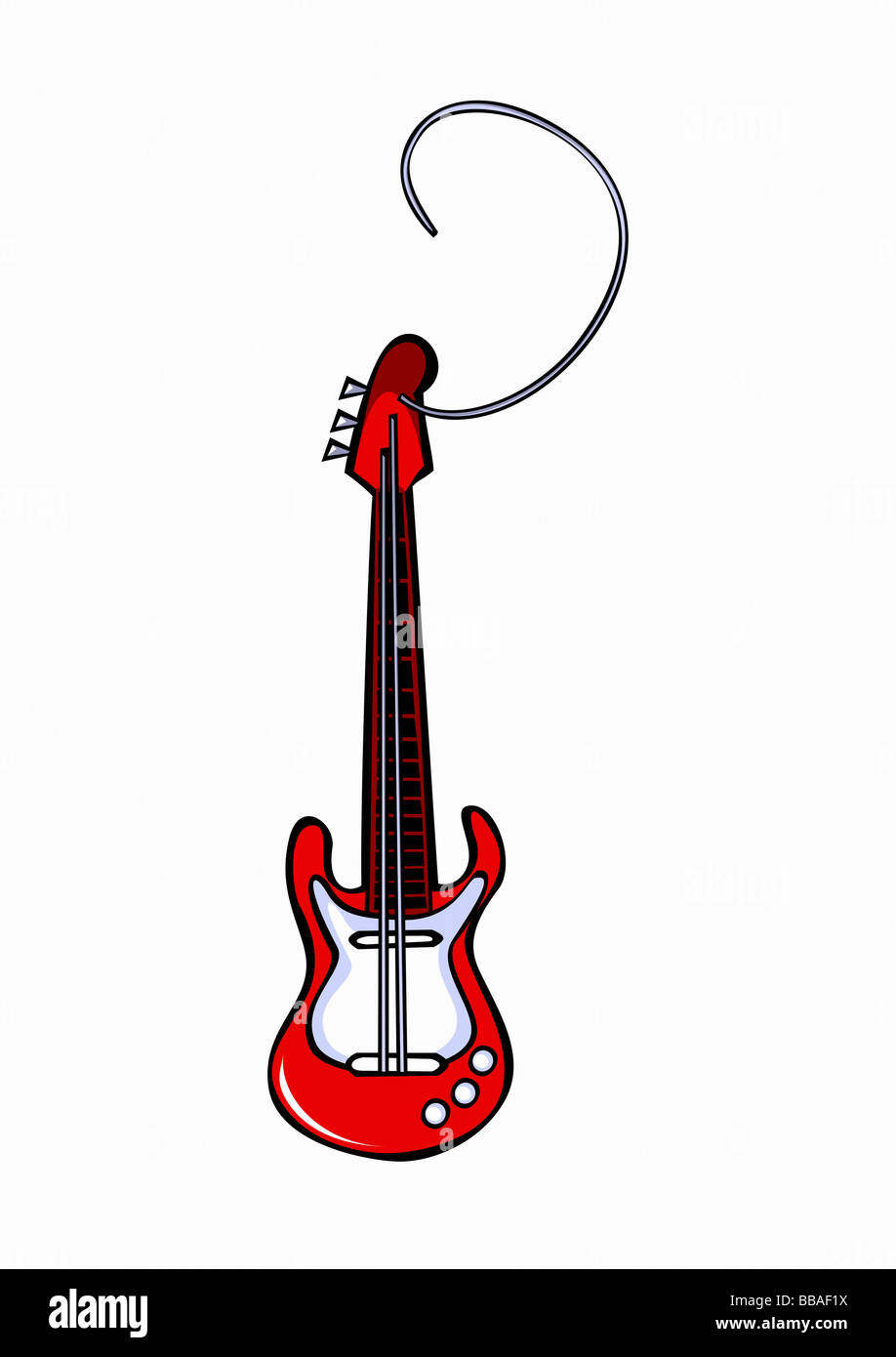 Une guitare avec une corde de guitare cassée Photo Stock - Alamy