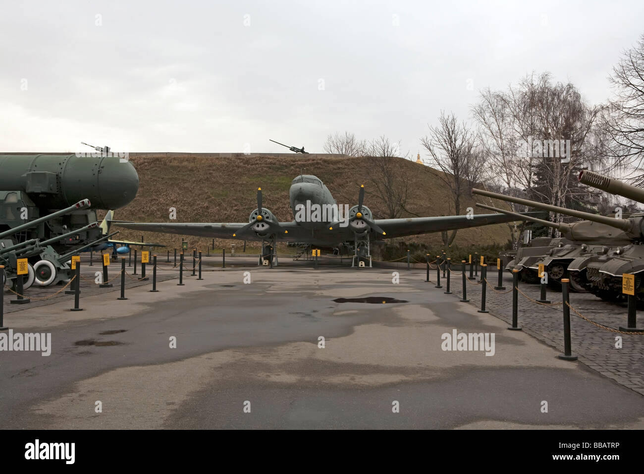 Kiev Ukraine parc patriotique et Musée national de l'histoire de la Grande guerre patriotique, Fédération de Lisunov Li-2 Banque D'Images