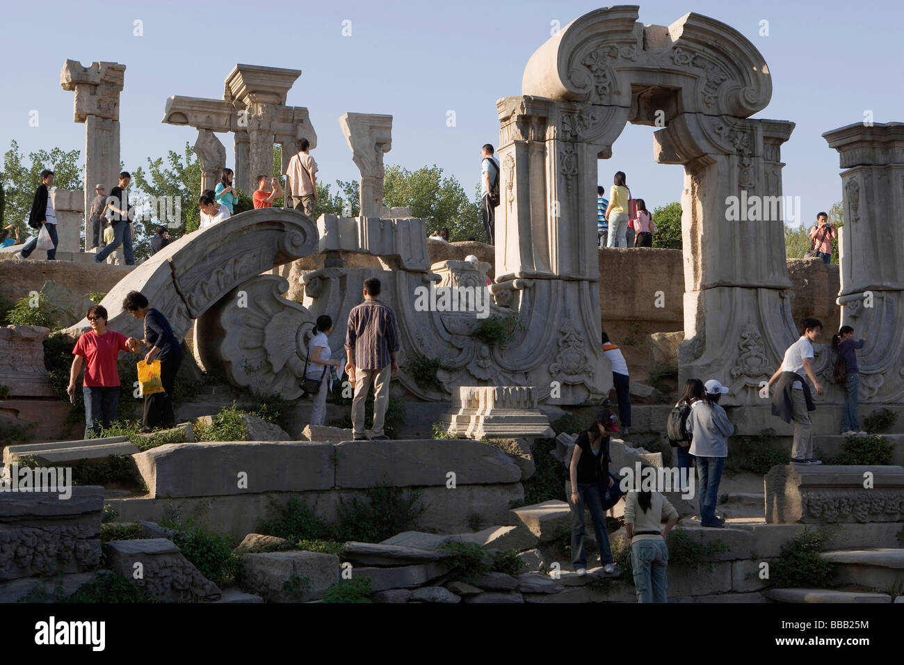 Parc Yuan Ming Yuan, Pékin, Chine Banque D'Images