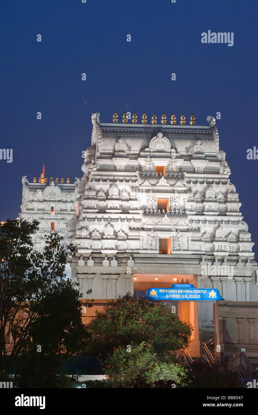 Temple ISKCON Bangalore Karnataka Inde Banque D'Images