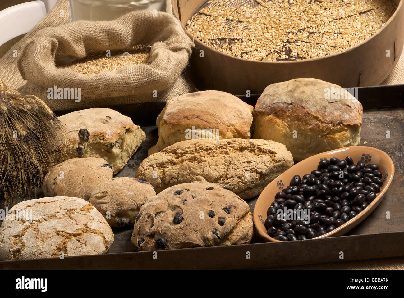 Différents types de pains traditionnels Banque D'Images