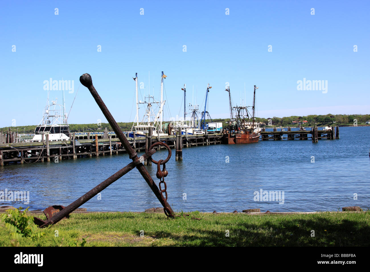 Grenport Harbour, un petit village sur la rive nord du comté de Suffolk à Long Island, NY USA Banque D'Images