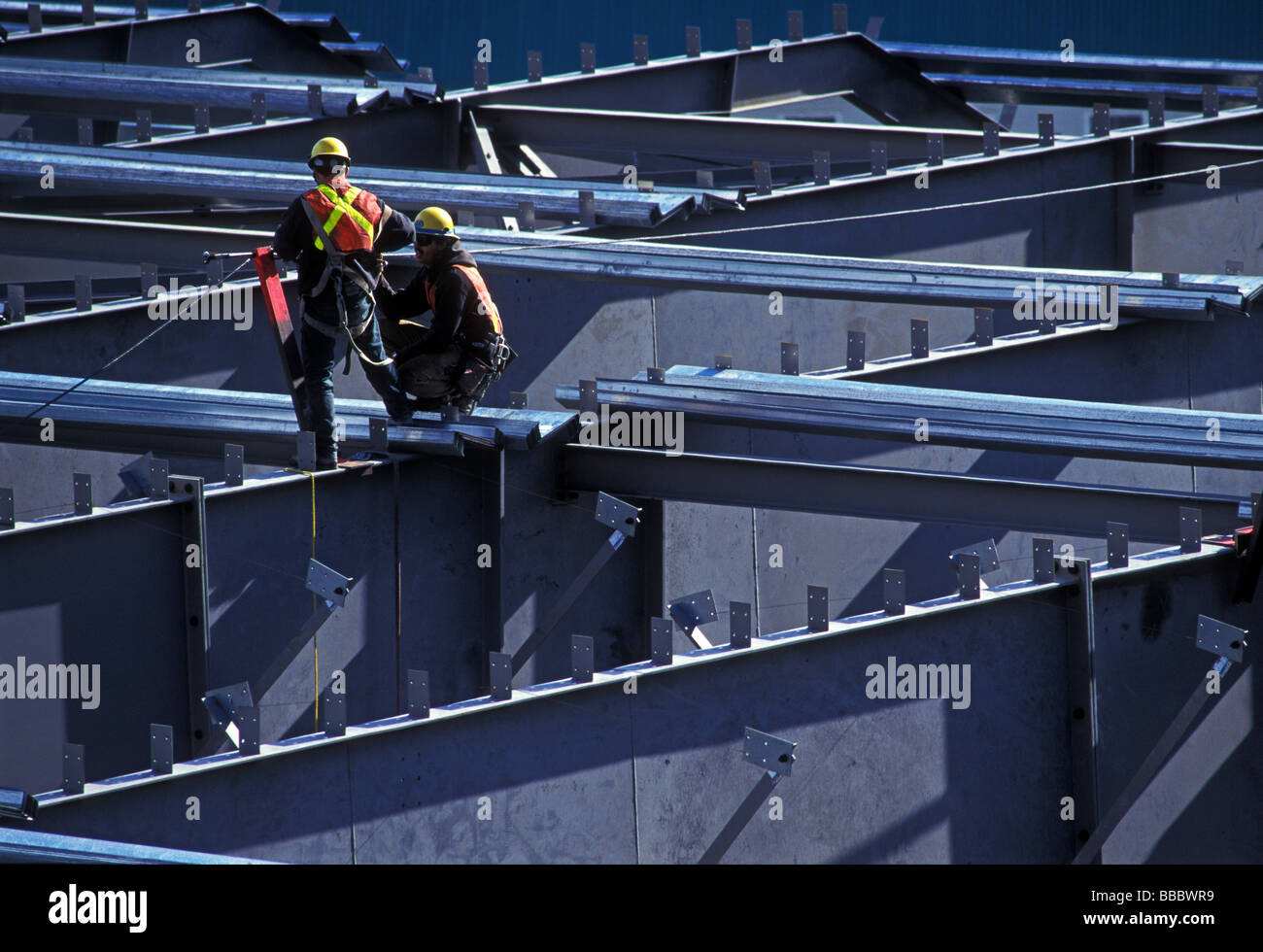 Les travailleurs de l'acier de construction de mine mill, le nord de la Colombie-Britannique, Canada. Banque D'Images