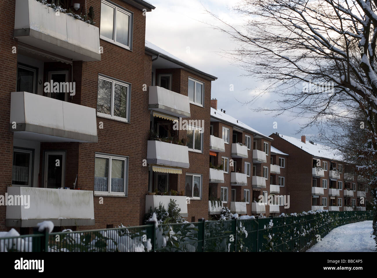 Logement social, Leichlingen, Allemagne. Banque D'Images