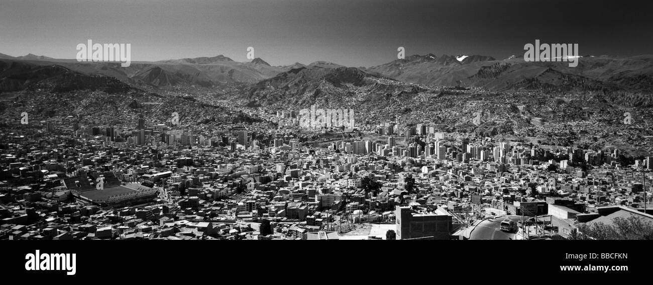 Vue panoramique sur La Paz, Bolivie Banque D'Images