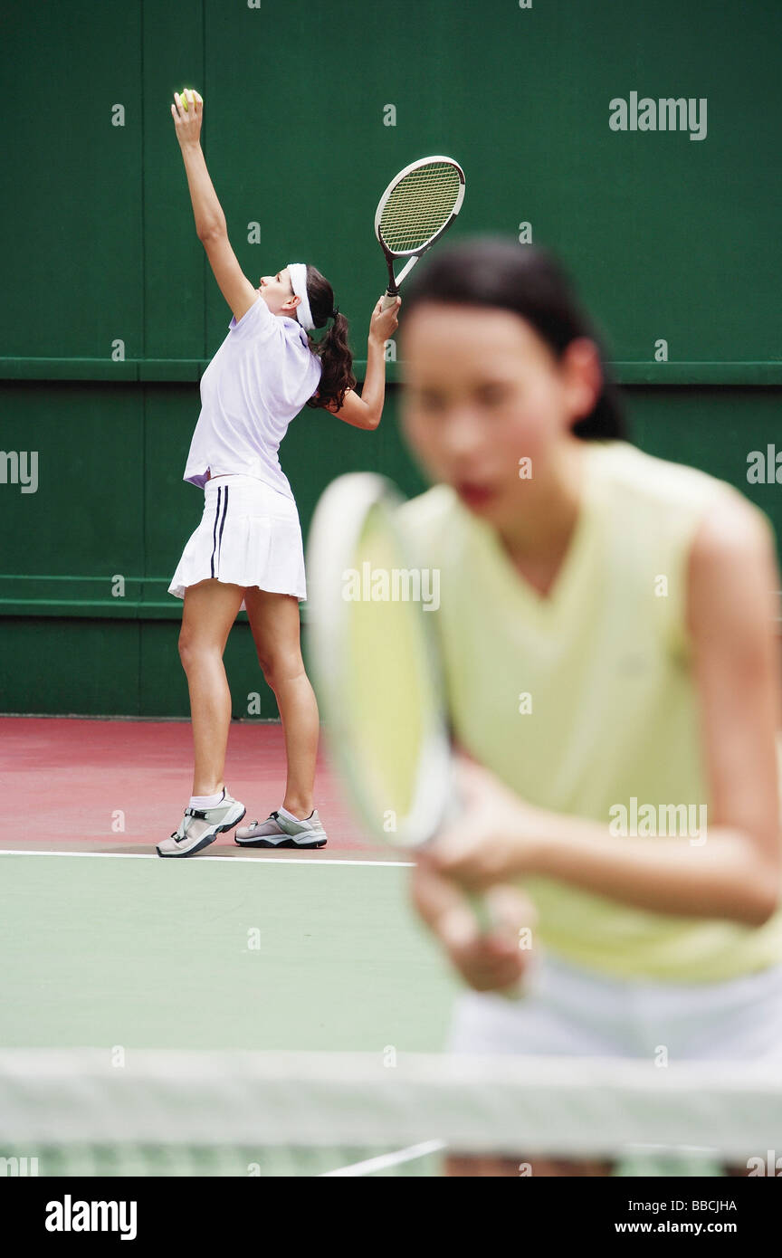 Tennis, double mixte Banque D'Images