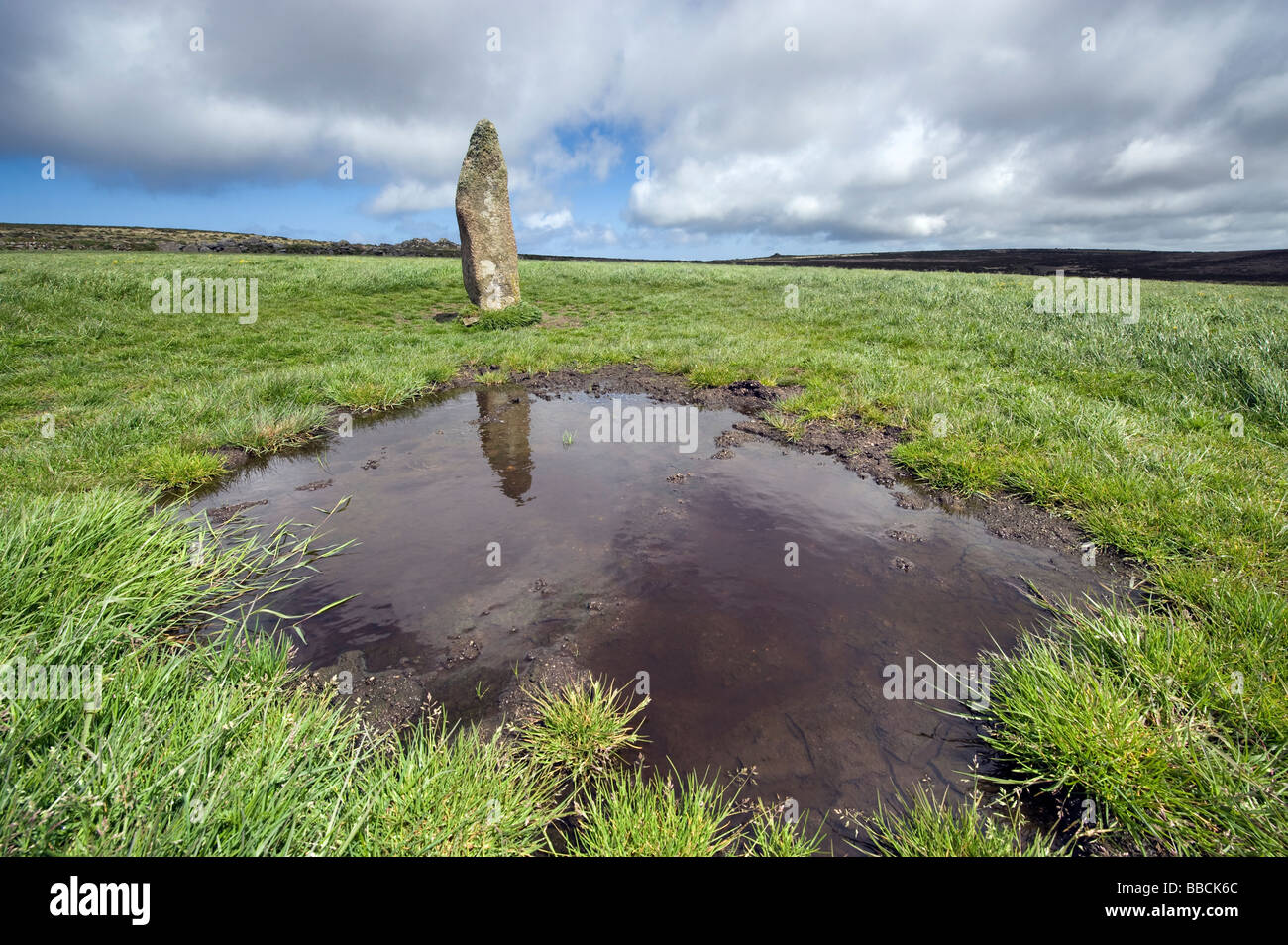 Les hommes Scryfa Standing Stone à Cornwall, Angleterre ,'Grande-bretagne' Banque D'Images