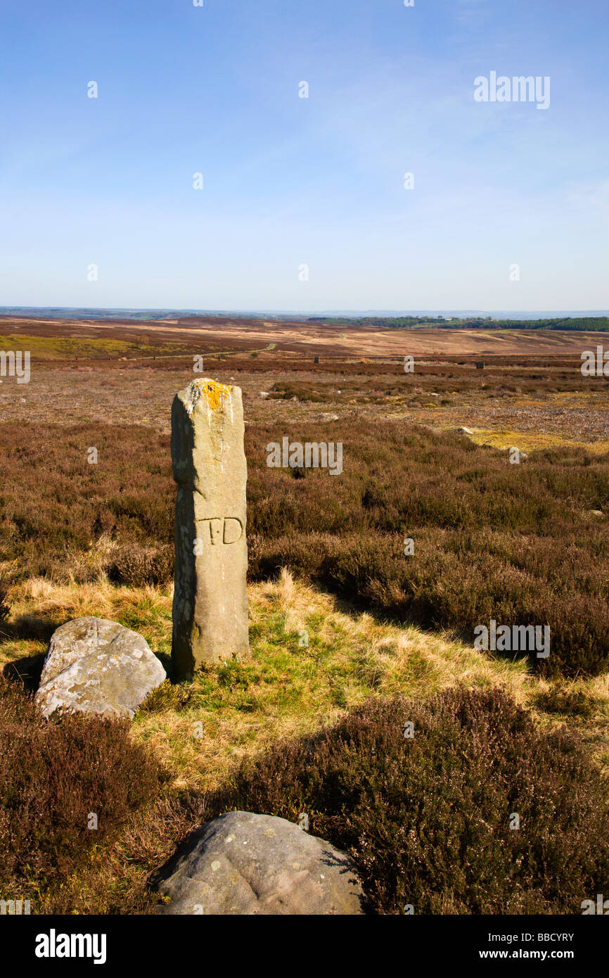 Pierre limite Blakey Ridge North York Moors Angleterre Banque D'Images