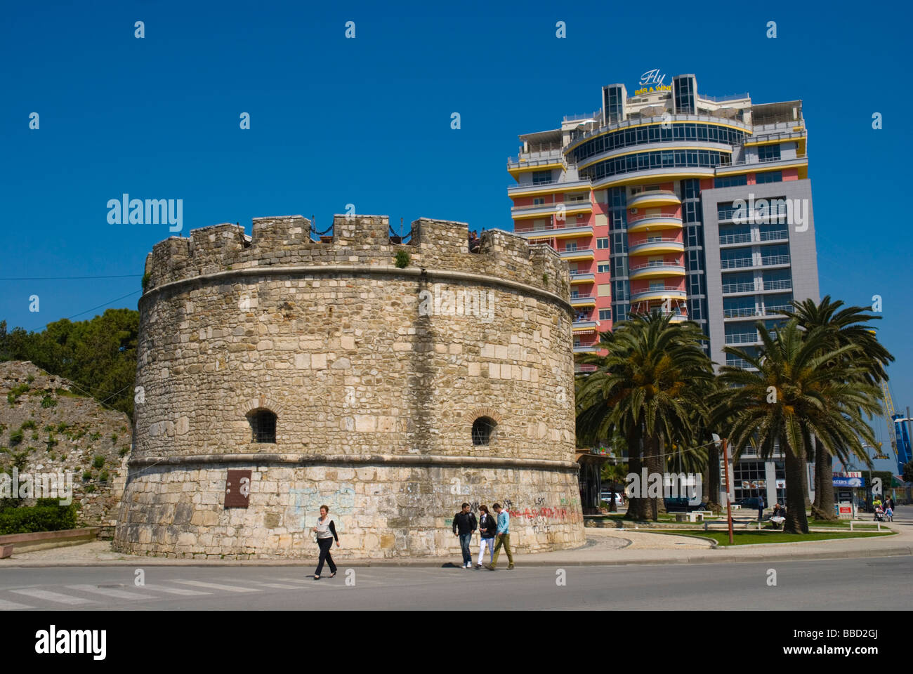 Les murs de la ville byzantine dans Durres Albanie Europe Banque D'Images