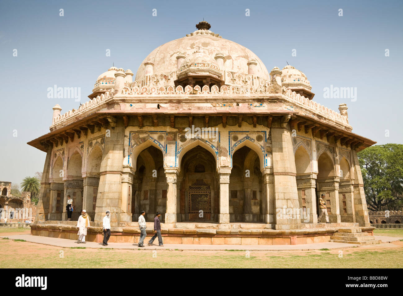 Tombeau octogonal d'Isa Khan Niyazi, près de Tombe de Humayun, New Delhi, Delhi, Inde Banque D'Images