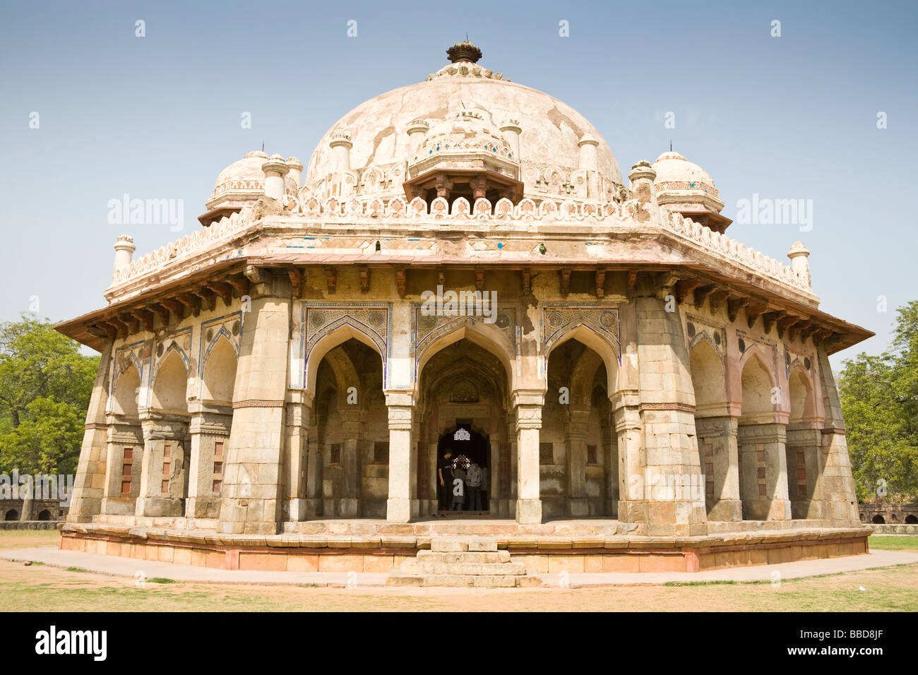 Tombeau octogonal d'Isa Khan Niyazi, près de Tombe de Humayun, New Delhi, Delhi, Inde Banque D'Images