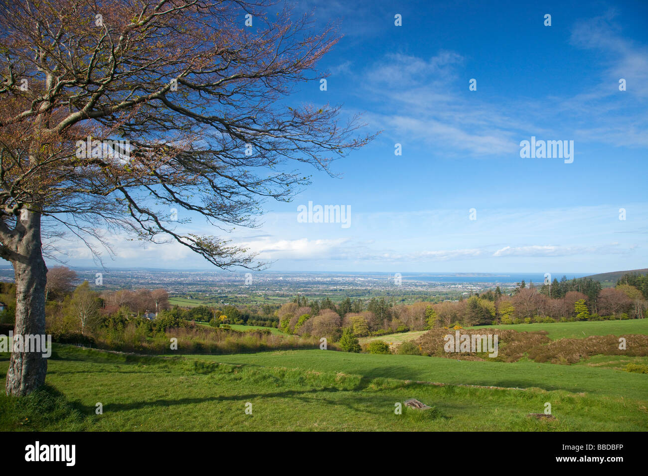 La baie de Dublin de Glencullen Irlande Comté de Wicklow Irlande République d'Irlande Banque D'Images