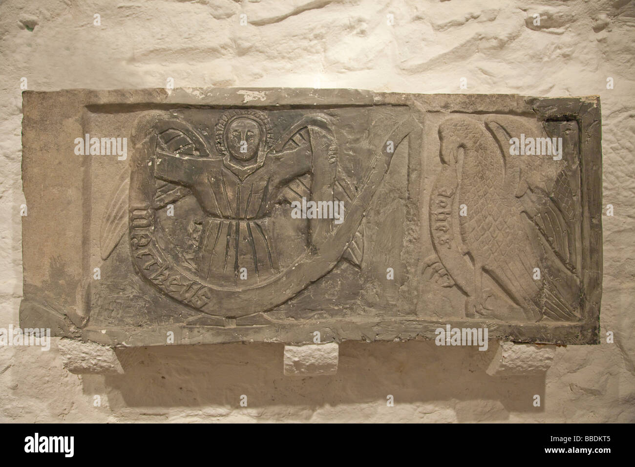 Hall de l'intérieur de la sculpture évangélistes Choral Vicaires de St Matthieu St John Rock of Cashel Co Comté de Tipperary Irlande Eire Irish R Banque D'Images