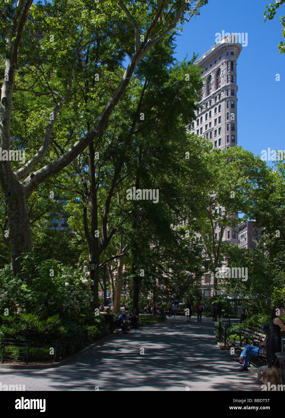 Madison Square et du Flatiron Building, New York, NY USA Banque D'Images