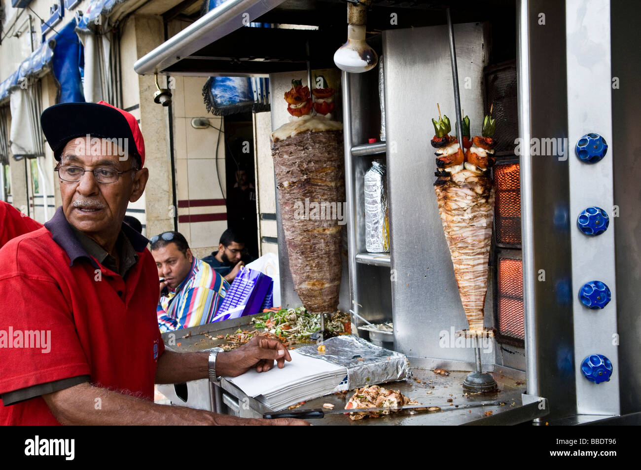 Égyptien célèbre fast food restaurant Shawarma GAD à Alexandria Egypte Banque D'Images