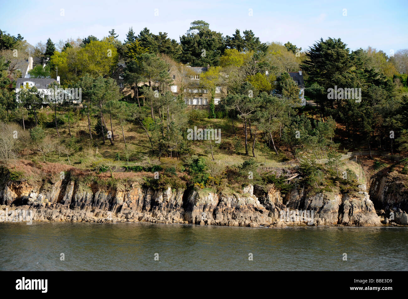 Riec-sur-Belon, Finistère Bretagne la rivière Belon Bretagne France Banque D'Images Riec-sur-Belon, Finistère Bretagne la rivière Belon Bretagne France Banque D'Images