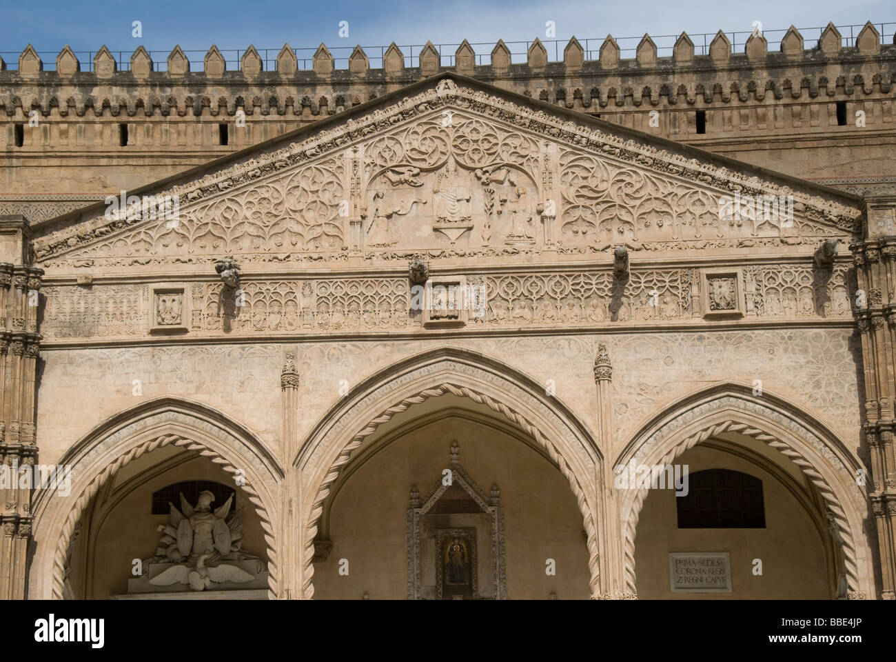 Détail de la cathédrale de Palerme, Sicile. Banque D'Images