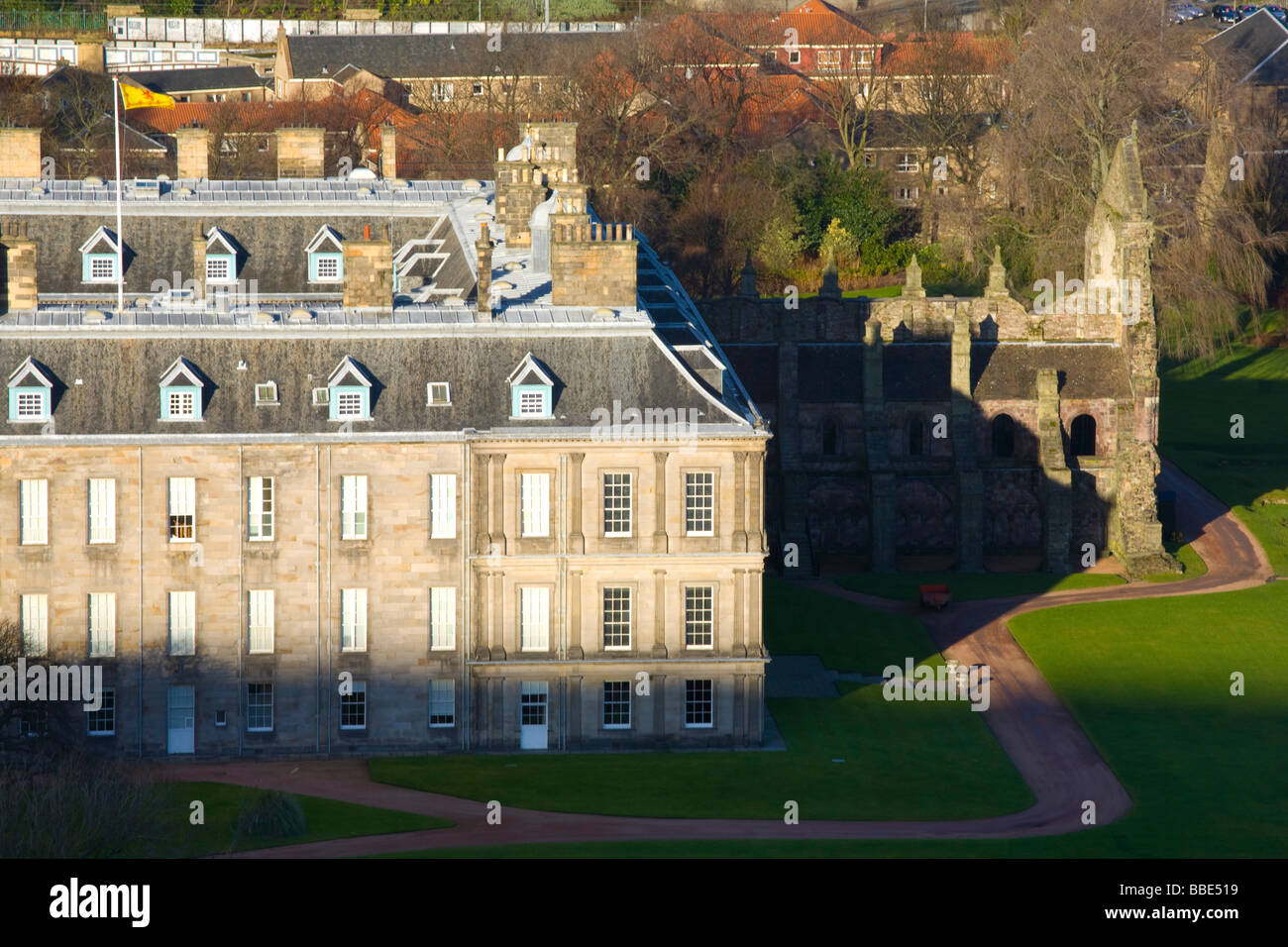 Ecosse Edimbourg Holyroodhouse Le palais de Holyroodhouse et Abbaye de Holyrood Banque D'Images