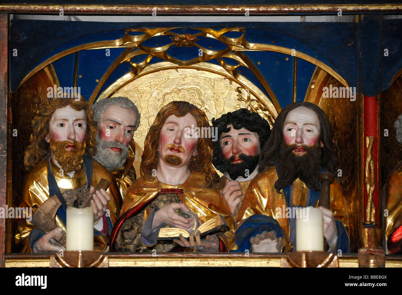 Détail, autel, Blaubeuren Blaubeuren, abbaye, Bade-Wurtemberg, Allemagne, Europe Banque D'Images