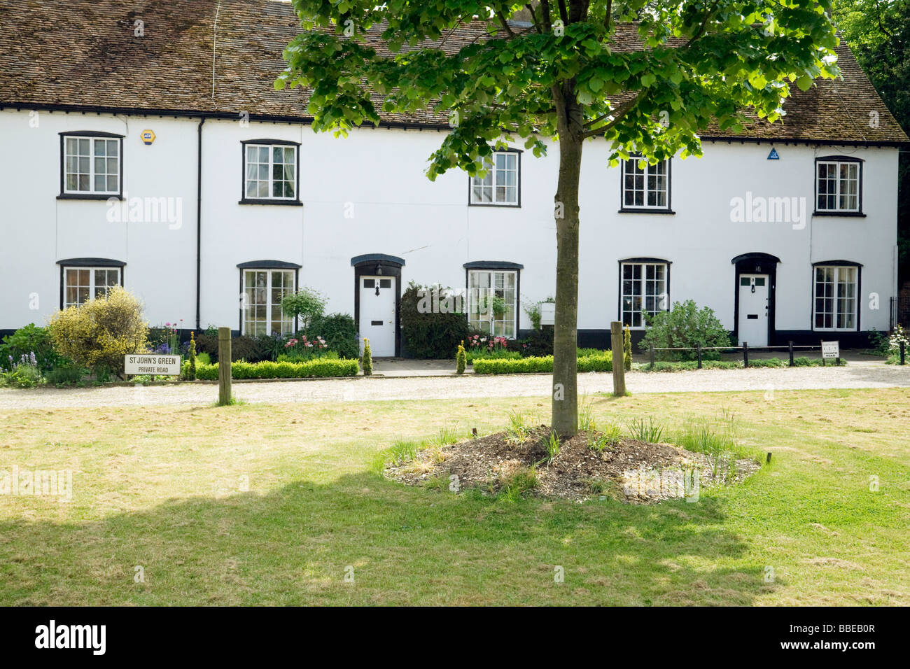 Teraced maisons sur le green, Wallingford, Oxfordshire, UK Banque D'Images