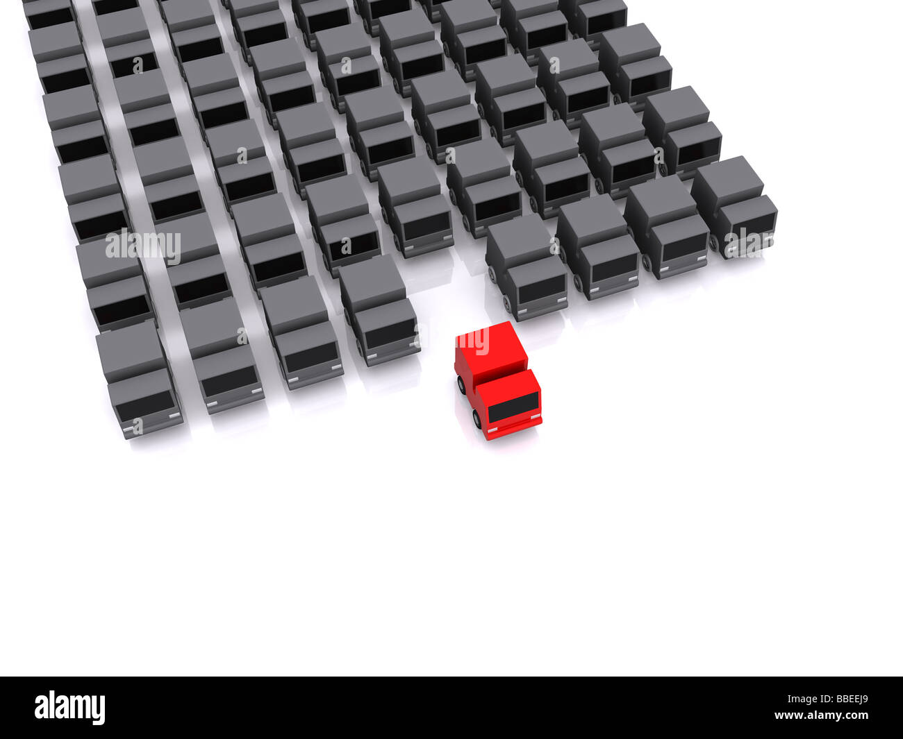 Les voitures de direction rouge 3d Banque D'Images