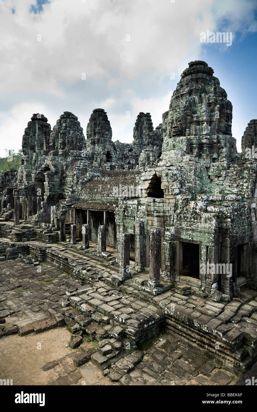 Temple Bayon, Angkor Thom, Angkor, Cambodge Banque D'Images