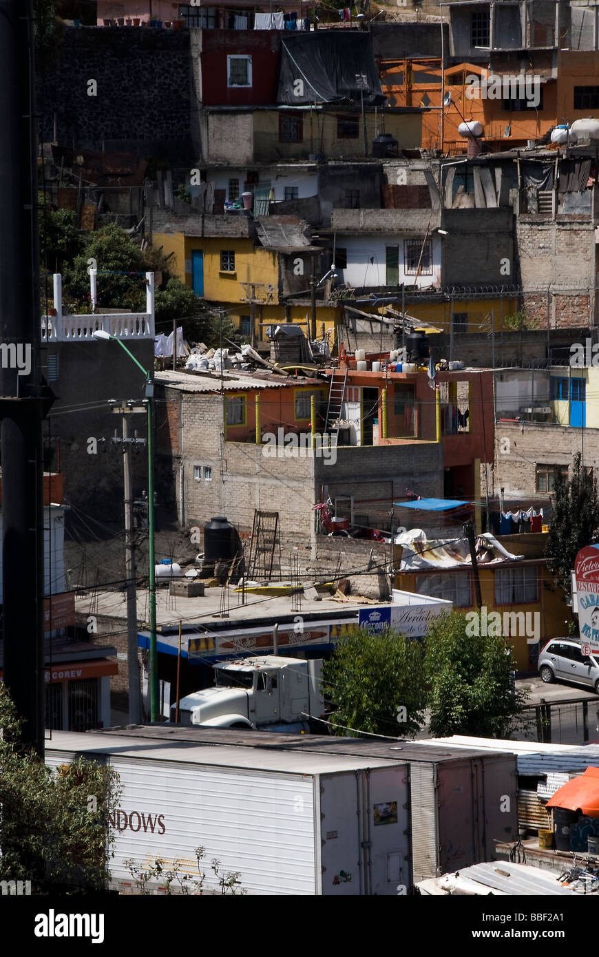 La ville de Mexico, vue de dessus, la pauvreté Banque D'Images