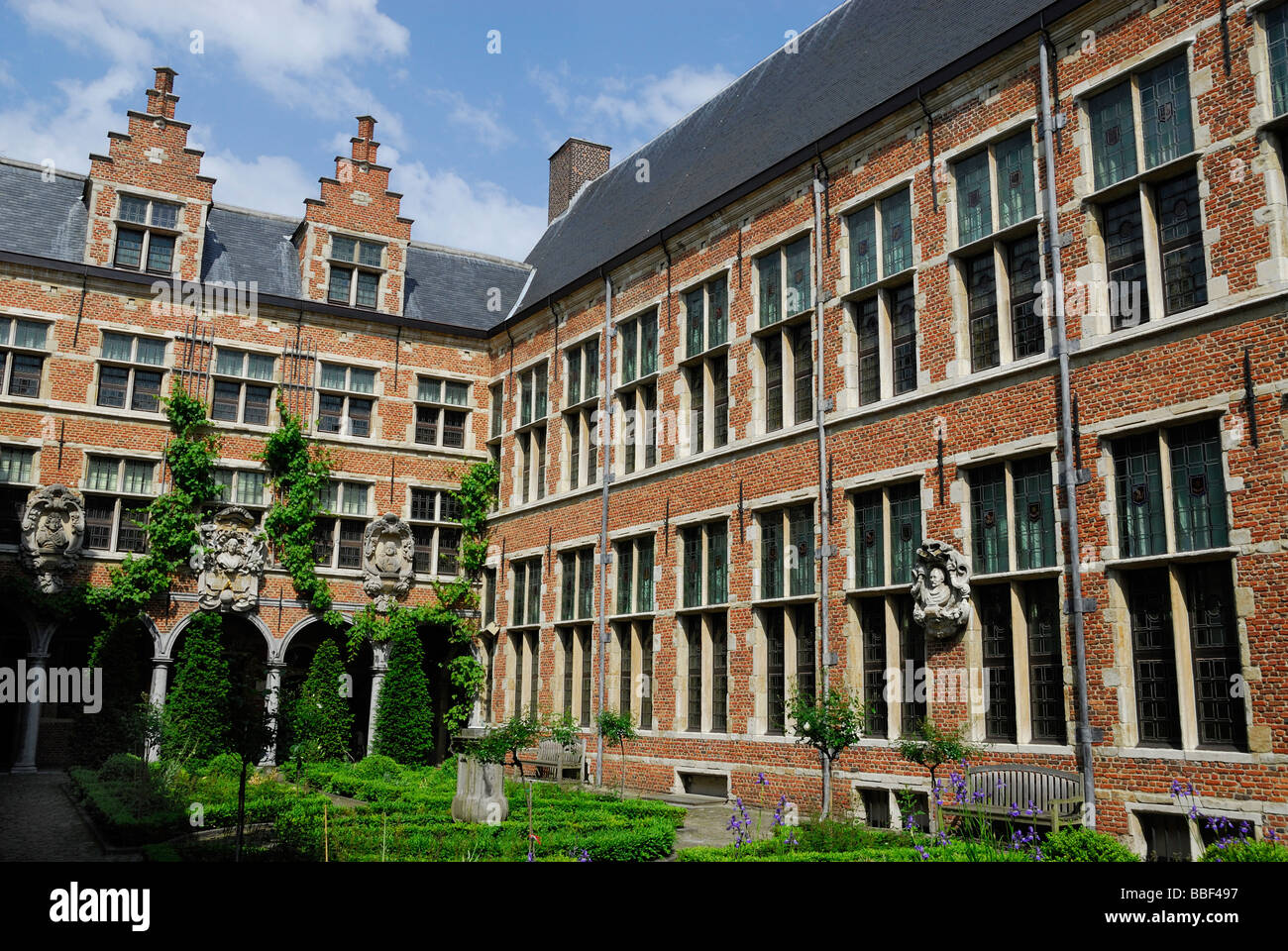 Cour intérieure de l'impression, musée Plantin-Moretus Anvers, Belgique Banque D'Images