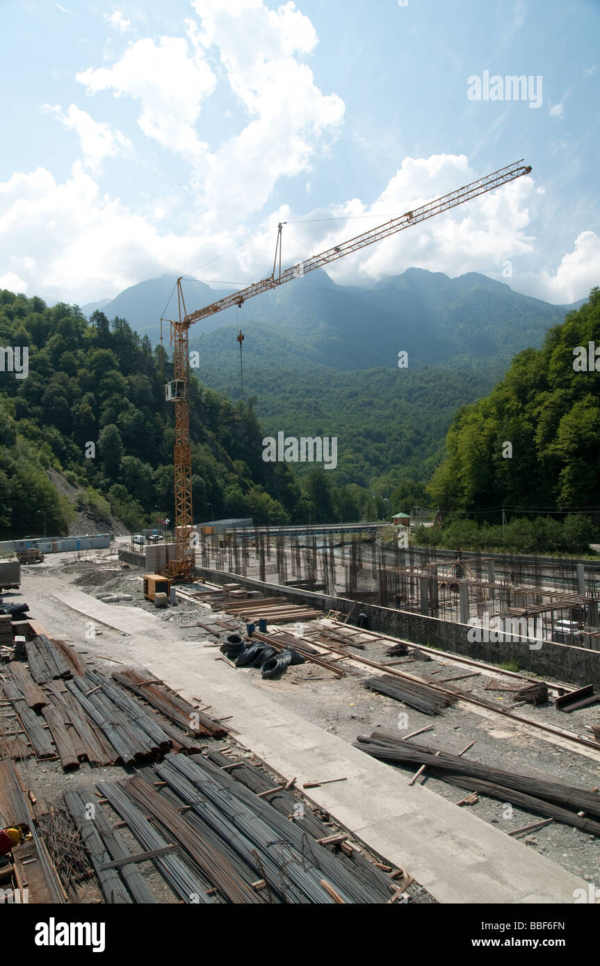 Construction d'objets olympiques près de Sotchi, Russie Banque D'Images