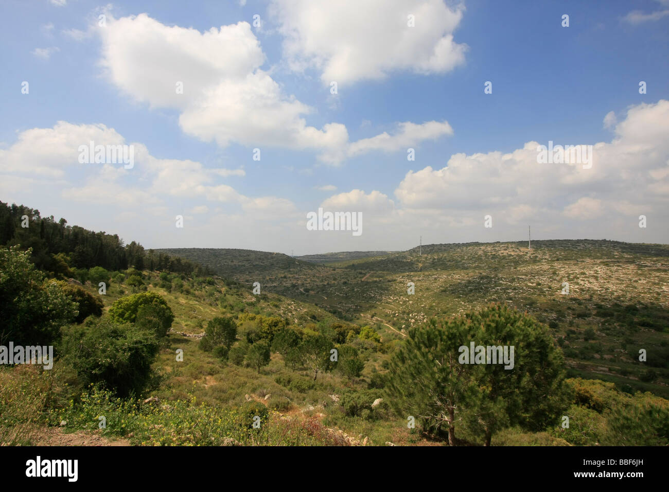 Israël Jérusalem vue montagnes de Hurvat Hanut Banque D'Images