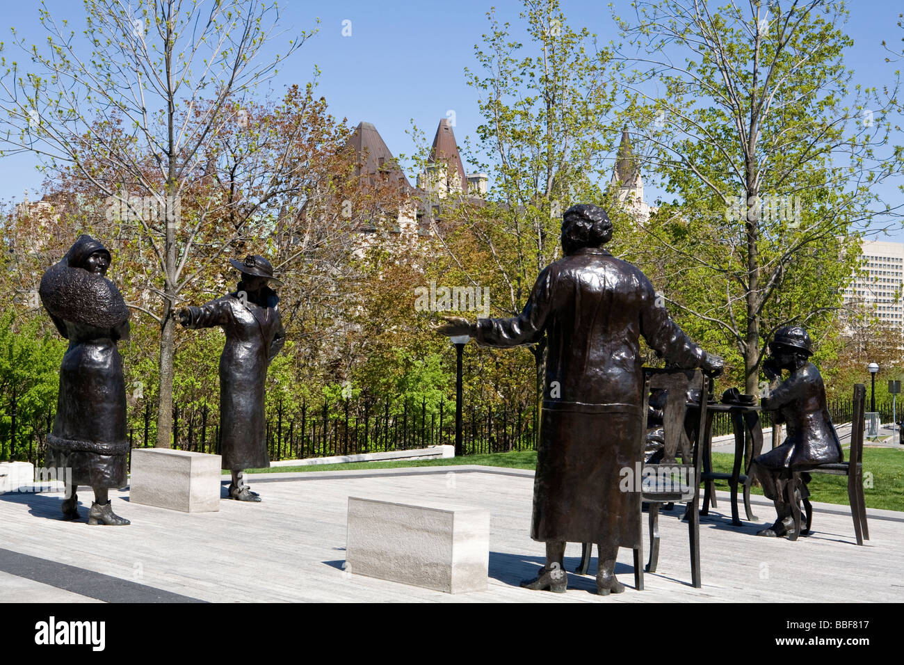 Les femmes sont des personnes Statues Ottawa (Ontario) Canada Banque D'Images