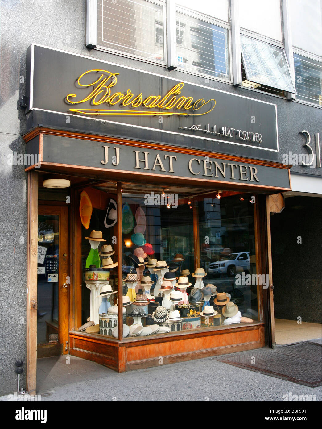 Hat shop à New York City, New York. Banque D'Images