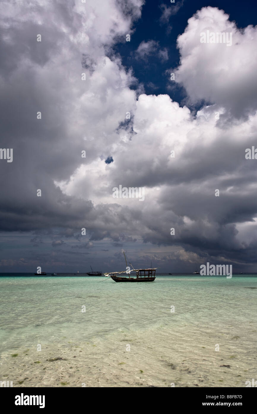 Scène de plage de Zanzibar Banque D'Images