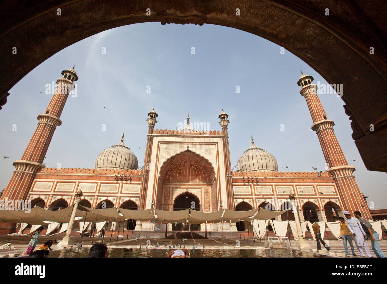 Jama Masjid dans Old Delhi Inde Banque D'Images