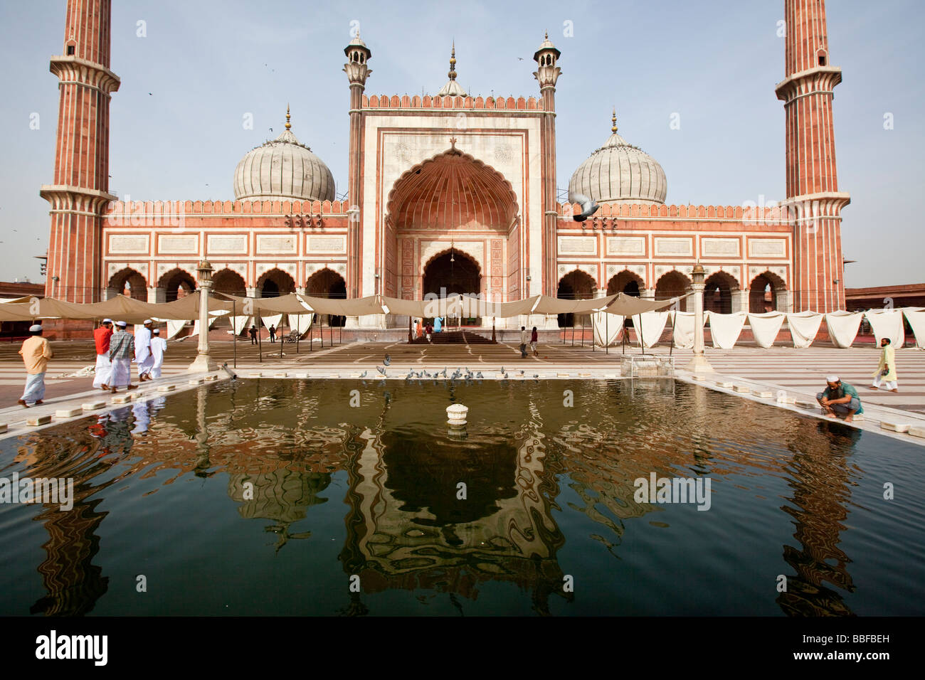 Jama Masjid ou la mosquée de vendredi dans la région de Old Delhi Inde Banque D'Images
