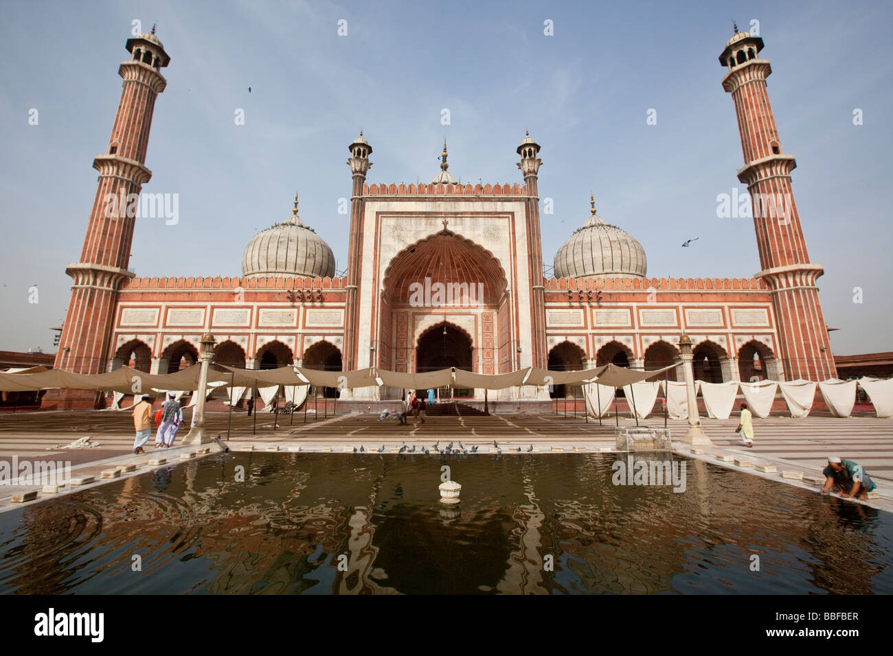 Jama Masjid ou la mosquée de vendredi dans la région de Old Delhi Inde Banque D'Images