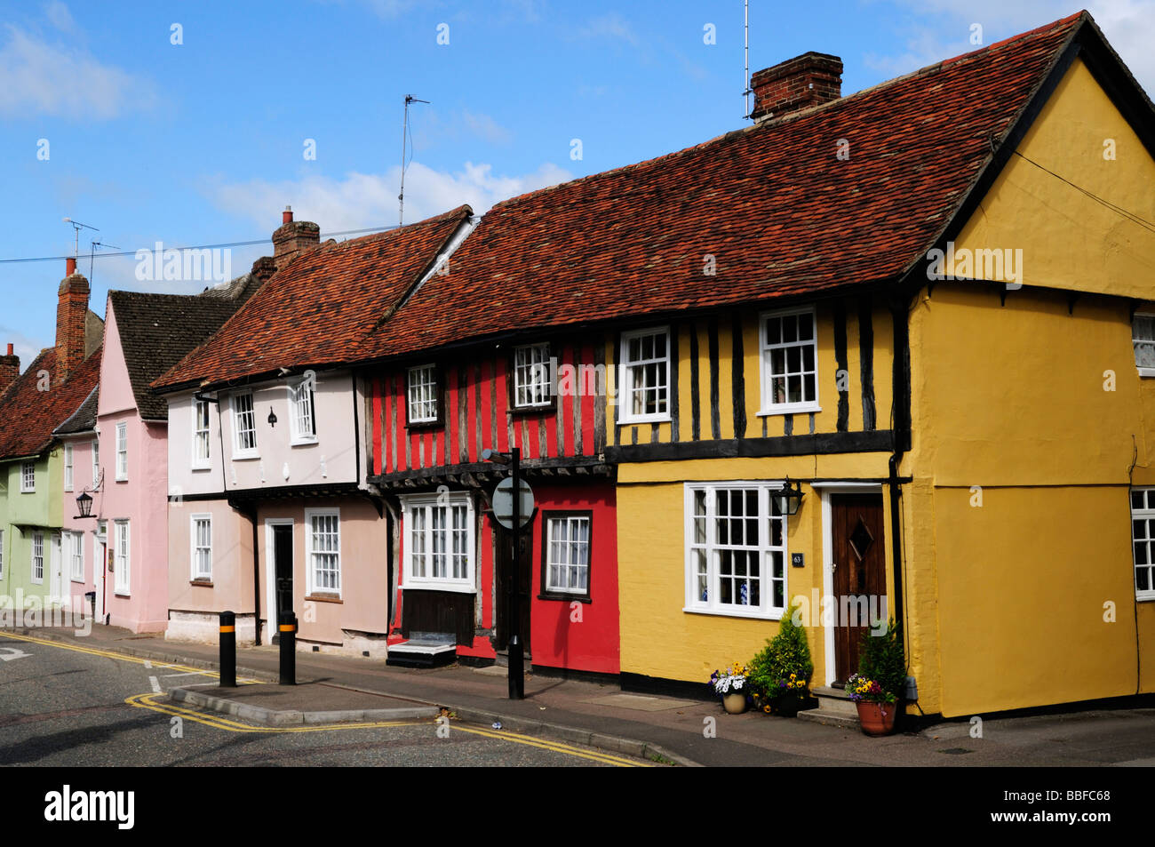 Maisons dans Castle Street Cambridge Essex England Uk Banque D'Images