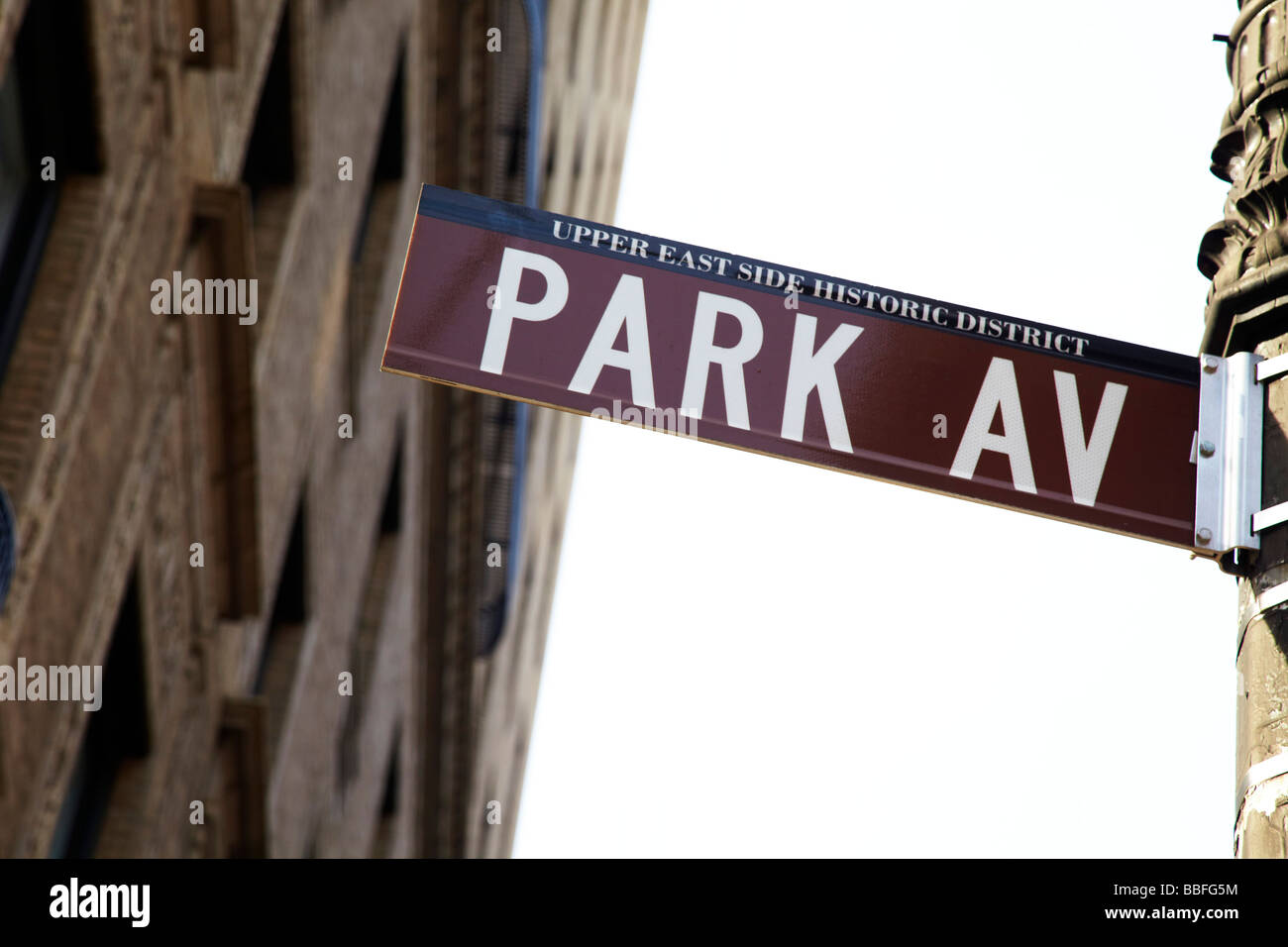 Park Avenue Street Sign, New York Banque D'Images
