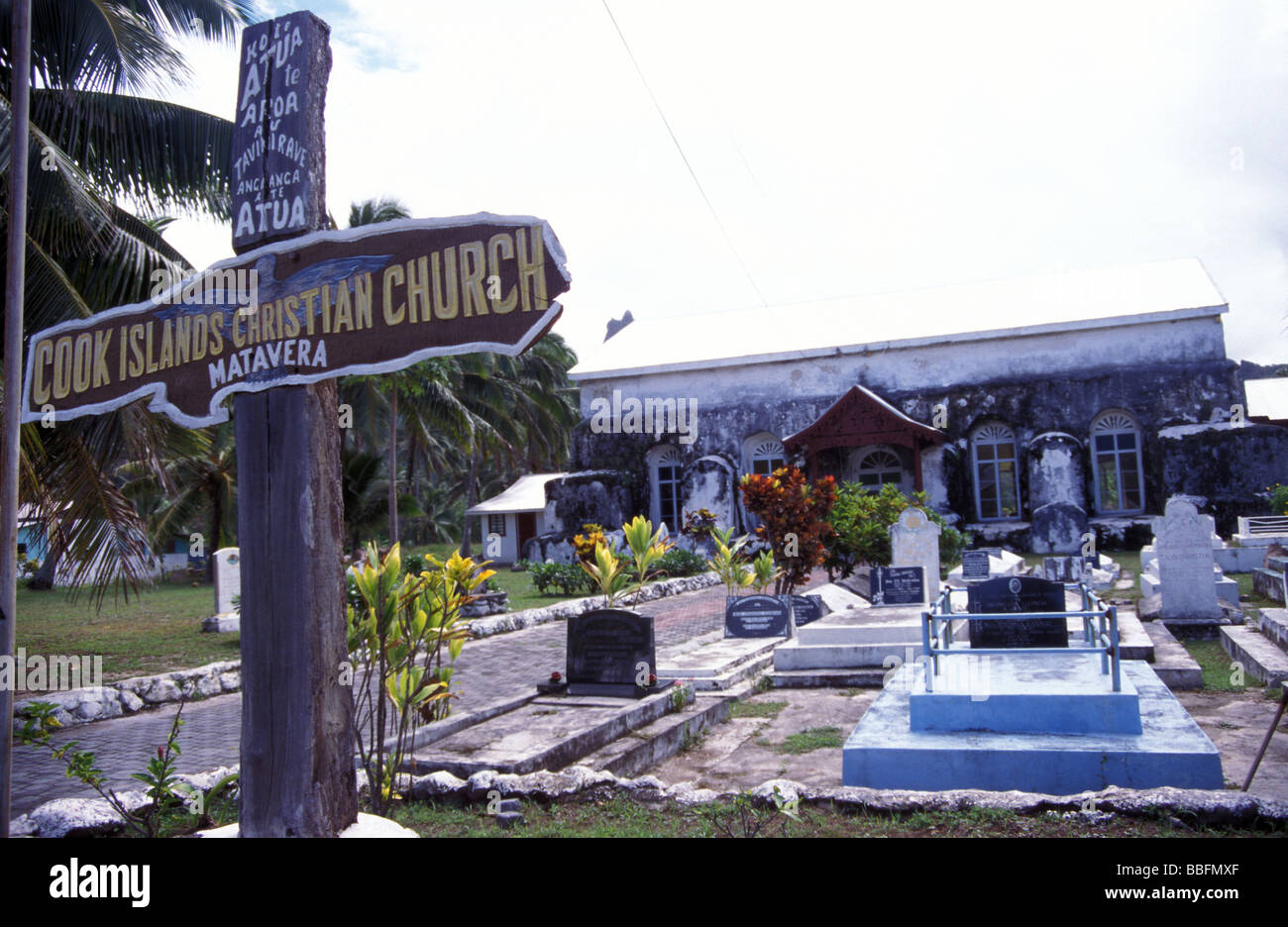 Église chrétienne Matavera Rarotonga iles Cook Polynésie Française Océanie Banque D'Images